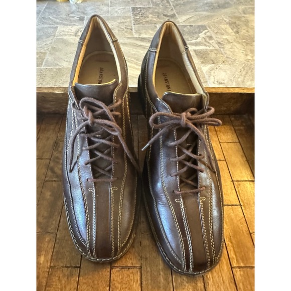 Johnston & Murphy Other - Johnston & Murphy Schuler Brown Leather Lace Up Dress Casual Shoes for Men 10.5
